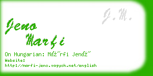 jeno marfi business card